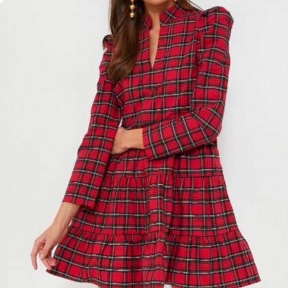 Tuckernuck Palmerston Dress Red Plaid Royal StewartTartan NEW - Picture 4 of 10